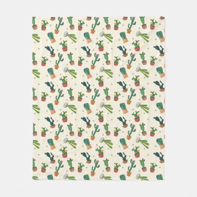 Cute Cactus Print  Blanket (Front)