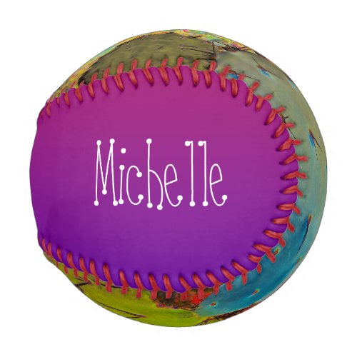 Cute Cactus Purple Green Personalized  Baseball