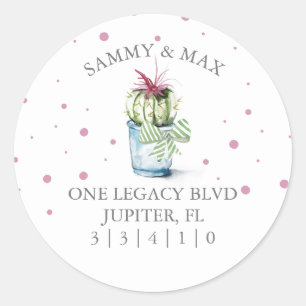 Cute Cactus Return Address Envelope Seal