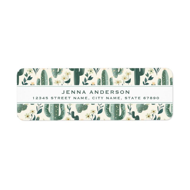 Cute Cactus Return Address Labels (Front)