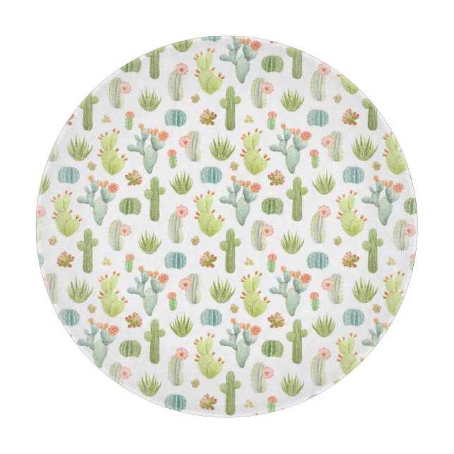Cute Cactus Standing Pattern Cutting Board (Front)