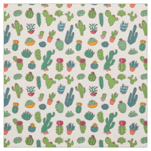 Cute Cactus Standing Pattern Fabric