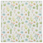 Cute Cactus Standing Pattern Fabric