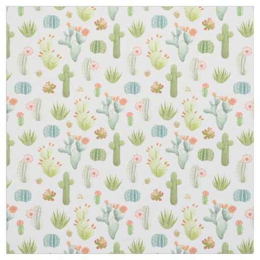 Cute Cactus Standing Pattern Fabric