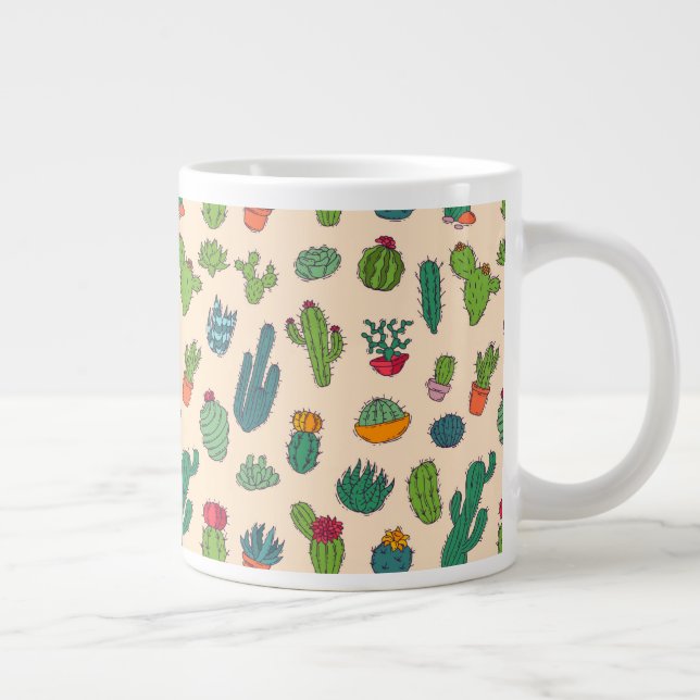 Cute Cactus Standing Pattern Giant Coffee Mug (Right)