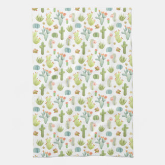 Cute Cactus Standing Pattern Kitchen Towel