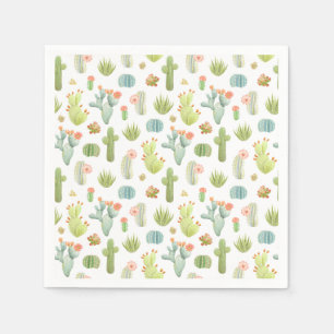 Cute Cactus Standing Pattern Napkins