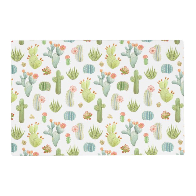 Cute Cactus Standing Pattern Placemat (Front)