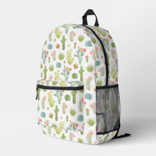 Cute Cactus Standing Pattern Printed Backpack
