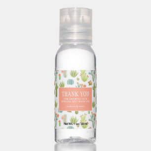 Cute Cactus Standing Pattern - Thank You Hand Sanitizer