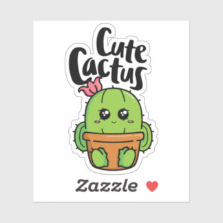 Cute cactus sticker