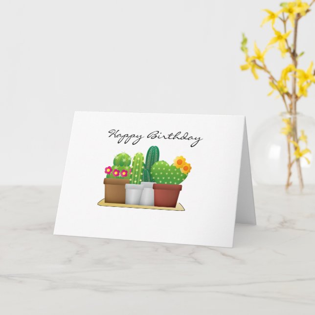 Cute Cactus /Succulent Garden Happy Birthday Card | Zazzle