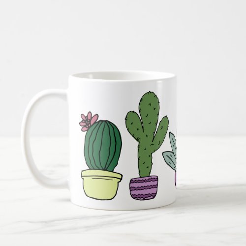 Cute Cactus Succulent Potted Plants Cacti Coffee Mug