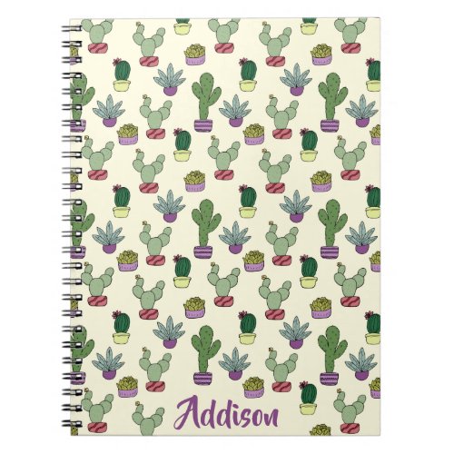 Cute Cactus Succulent Potted Plants Cacti Name  Notebook