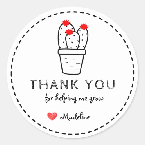 Cute Cactus Thank You Congratulations Welcome Classic Round Sticker