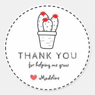 Cute Cactus Thank You Congratulations Welcome Classic Round Sticker