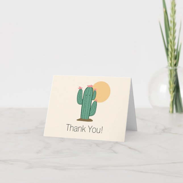 Cute Cactus Thank You Notes Southwestern (Front)