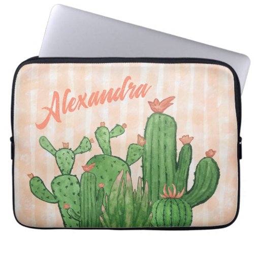 Cute cactus throw pillow acrylic print laptop sleeve