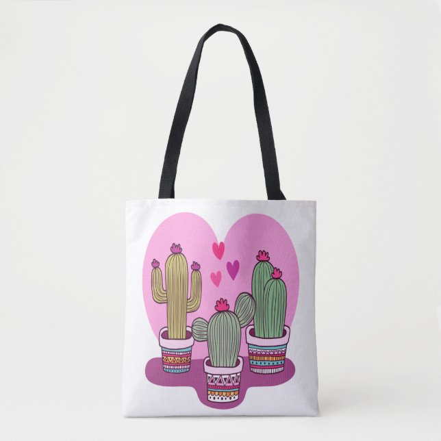 cute cactus tote bag (Front)