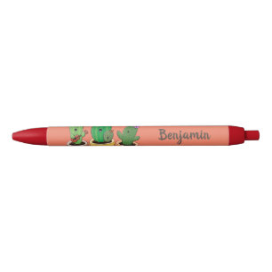 Cute cactus trio singing cartoon illustration pen