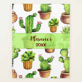 Cute Cactus Watercolor Planner