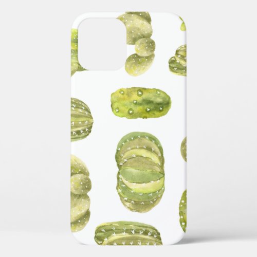 Cute Cactus Watercolor Seamless Decor iPhone 12 Case