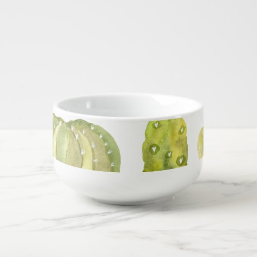 Cute Cactus Watercolor Seamless Decor Soup Mug