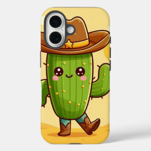 Cute Cactus with a Cowboy Hat iPhone 16 Case