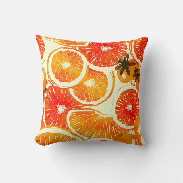 Cute Cactuses: Colorful Seamless Pattern Throw Pillow (Front)
