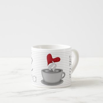 Cute Café Coffee Made With Love Espresso Cup by LaBoutiqueEclectique at Zazzle