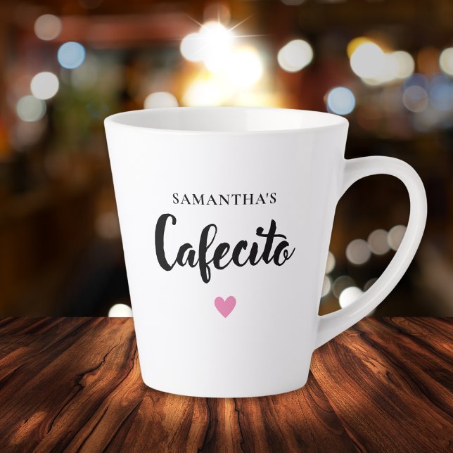 Cute Cafecito Personalized Latte Mug (Creator Uploaded)