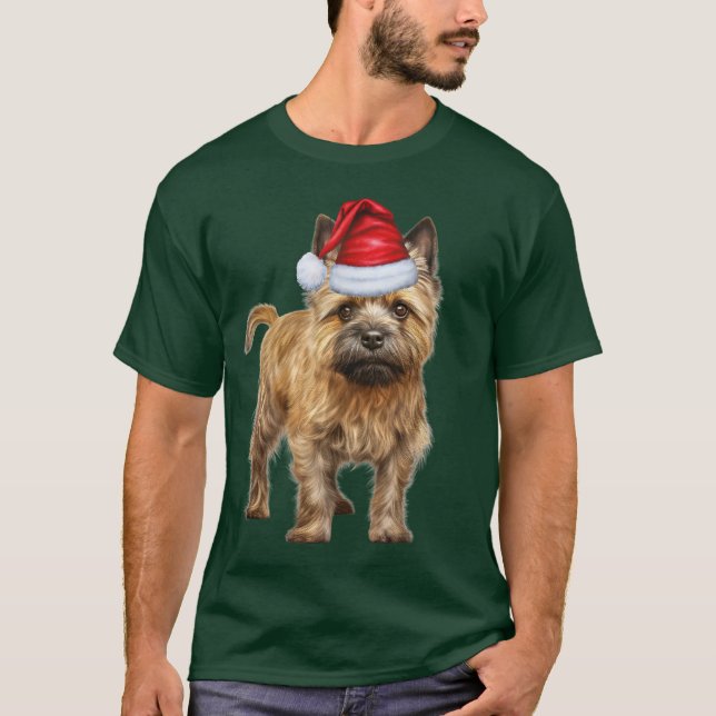Cute Cairn Terrier Dog Lover Funny Christmas T-Shirt (Front)