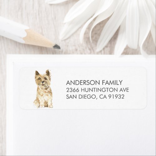 Cute Cairn Terrier Dog Return Address Label