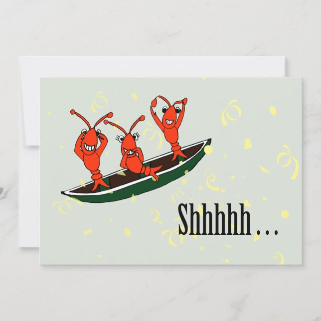 Cute Cajun Crawfish Surprise Party Invitations (Front)