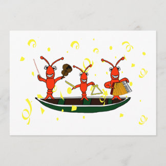 Cute Cajun Music Crawfish Party Invitations