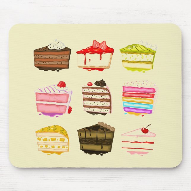 Cute cake birthday cake with colourful cream mouse pad (Front)