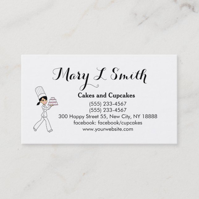 Cute Cake Cupcake Sale Calling Card (Front)