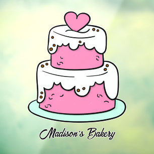 Cute Cake custom text Window Cling
