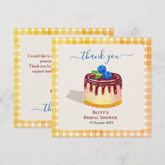 Cute Cake Dessert Orange Bridal Shower Thank You Card