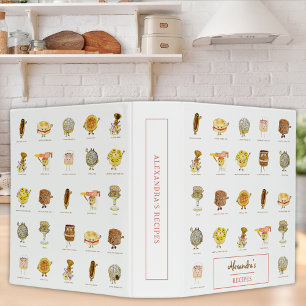 Cute cake dessert pattern recipes personalized 3 ring binder