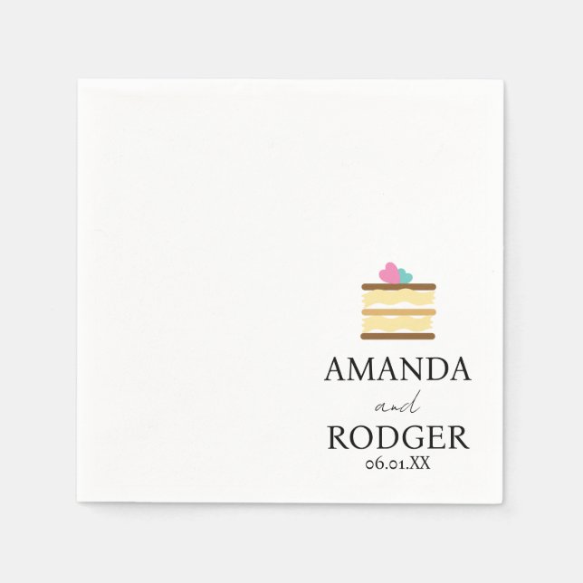 Cute Cake Logo Wedding  Napkins (Front)