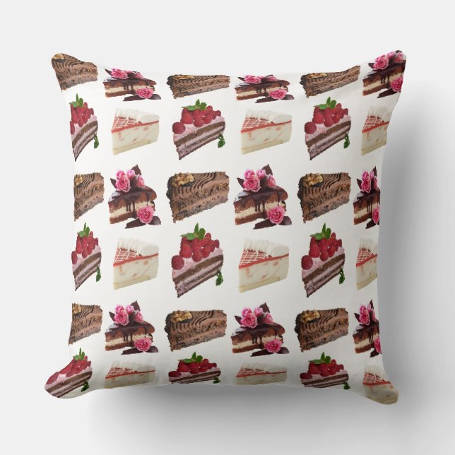 Cute Cake Lovers Desserts Pattern Throw Pillow (Front)