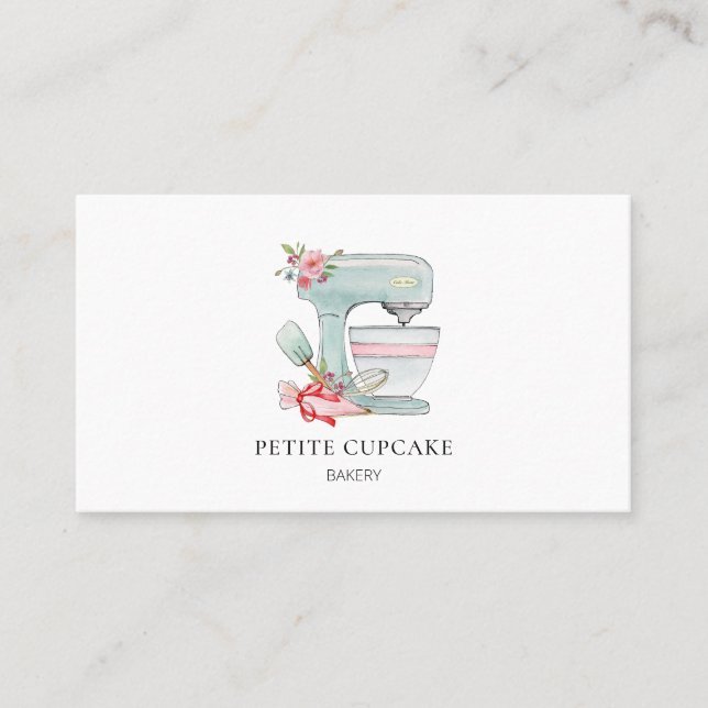 Cute cake mixer bakery business card (Front)