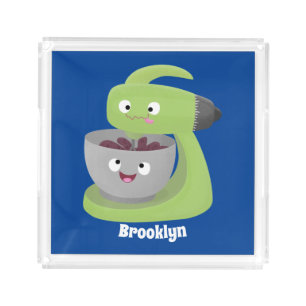 Cute cake mixer kitchen appliance cartoon acrylic tray