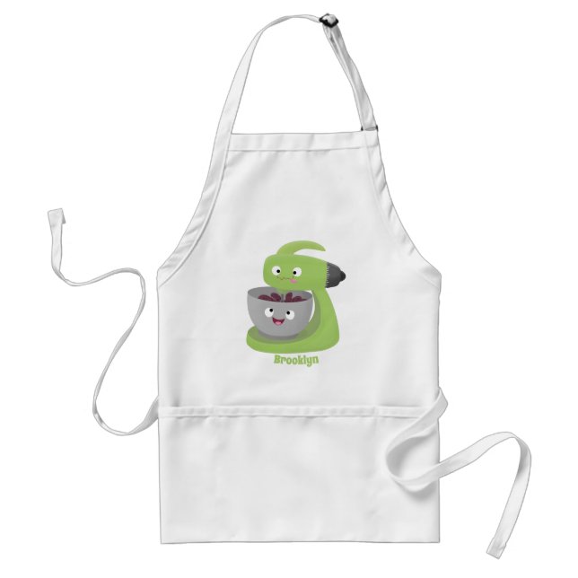 Cute cake mixer kitchen appliance cartoon adult apron (Front)