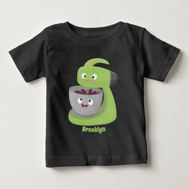 Cute cake mixer kitchen appliance cartoon baby T-Shirt (Front)