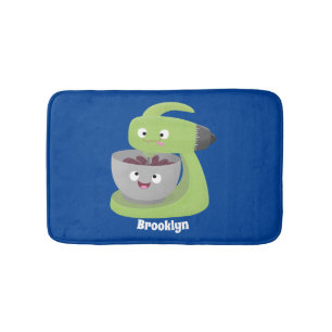 Cute cake mixer kitchen appliance cartoon bath mat