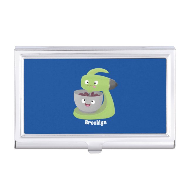 Cute cake mixer kitchen appliance cartoon business card case (Front)