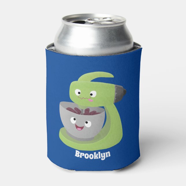 Cute cake mixer kitchen appliance cartoon can cooler (Can Front)