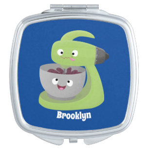 Cute cake mixer kitchen appliance cartoon compact mirror